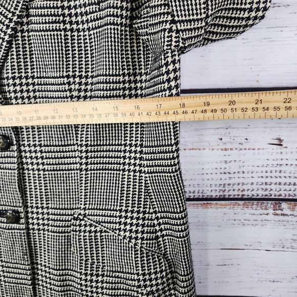 Vintage 1990s Lauren Ralph Lauren Blazer 12 Houndstooth Wool Silk Equestrian USA - Picture 10 of 13